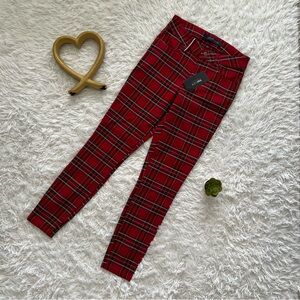 Tommy Hilfiger Red and Black Plaid Pants